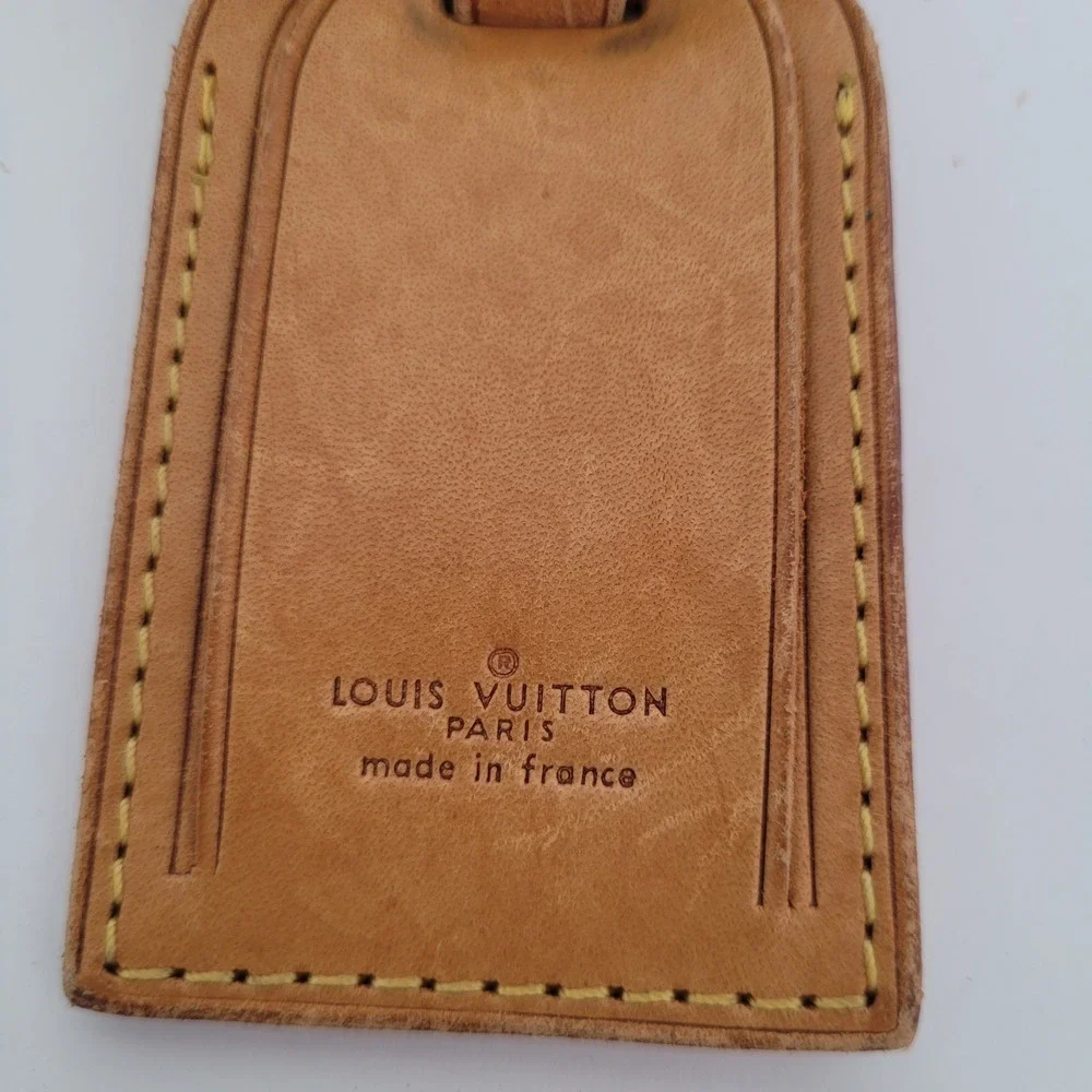 Louis Vuitton Vachetta Leather Luggage Tag and Poignee Handle Binder Set France